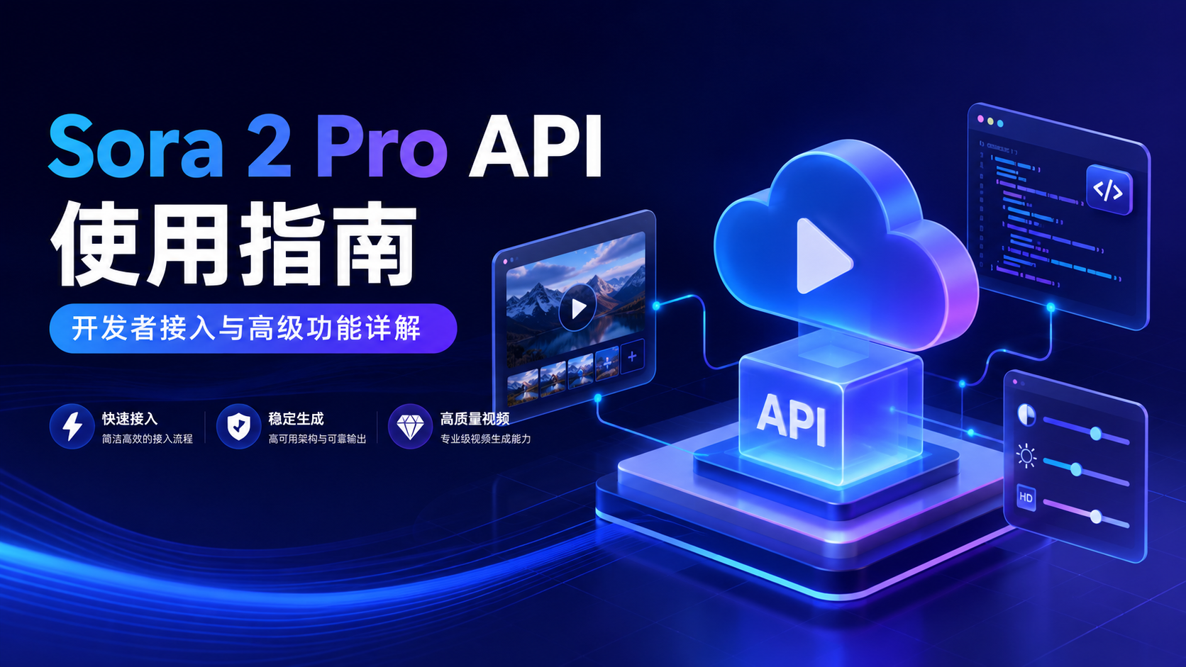 Sora 2 Pro API 使用指南:开发者接入与高级功能详解